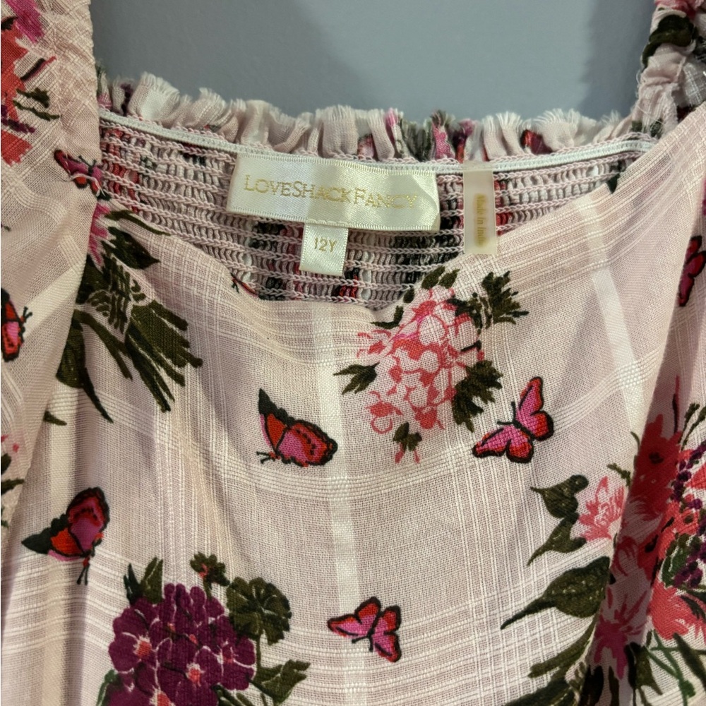 LoveShackFancy Pink Floral Tiered Dress - Picture 3 of 3